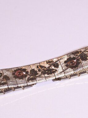 Vintage Spanish Toledo Damascene Panel Link Bracelet